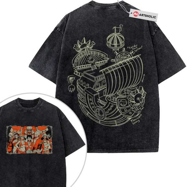 Straw Hat Pirates Shirt, One Piece Shirt, Anime Shirt, Vintage T-Shirt 2-Sided