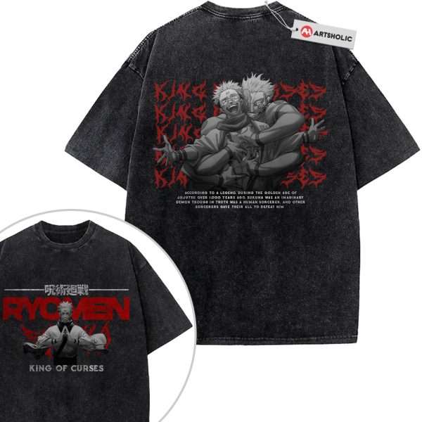 Ryomen Sukuna Shirt, Jujutsu Kaisen Shirt, Anime Shirt, Vintage T-Shirt 2-Sided
