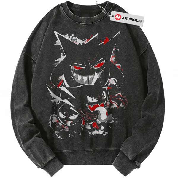 Gengar Gatsly Haunter Sweatshirt, Pokemon Sweatshirt, Anime Sweatshirt, Vintage Sweatshirt