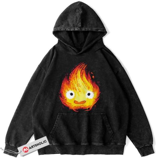 Calcifer Hoodie, Howl's Moving Castle Hoodie, Studio Ghibli Hoodie, Anime Hoodie, Vintage Hoodie