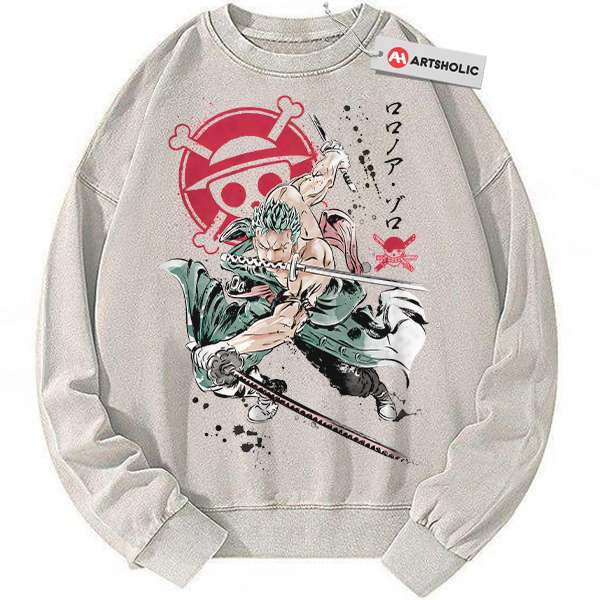 Roronoa Zoro Sweatshirt, One Piece Sweatshirt, Anime Sweatshirt, Vintage Sweater