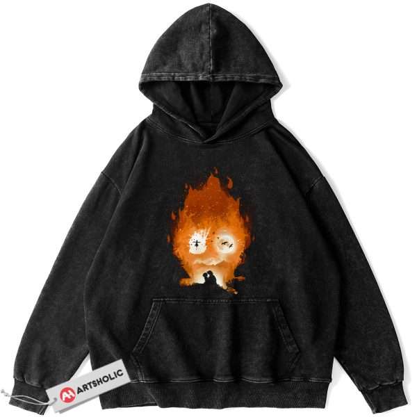 Calcifer Hoodie, Howl's Moving Castle Hoodie, Studio Ghibli Hoodie, Anime Hoodie, Vintage Hoodie