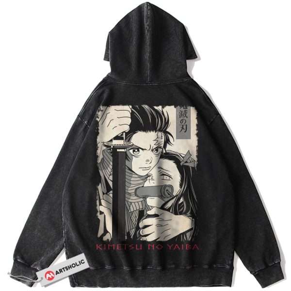 Tanjiro and Nezuko Hoodie, Demon Slayer Hoodie, Anime Hoodie, Vintage Hoodie