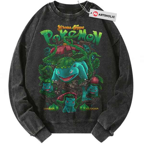 Bulbasaur Sweatshirt, Ivysaur Sweatshirt, Venusaur Sweatshirt, Pokemon Sweatshirt, Anime Sweatshirt, Vintage Sweatshirt