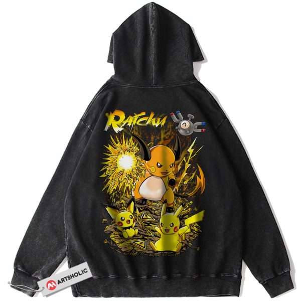 Pikachu Hoodie, Raichu Hoodie, Pokemon Hoodie, Anime Hoodie, Vintage Hoodie