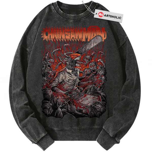 Denji Sweatshirt, Chainsaw Man Sweatshirt, Anime Sweatshirt, Vintage Sweater