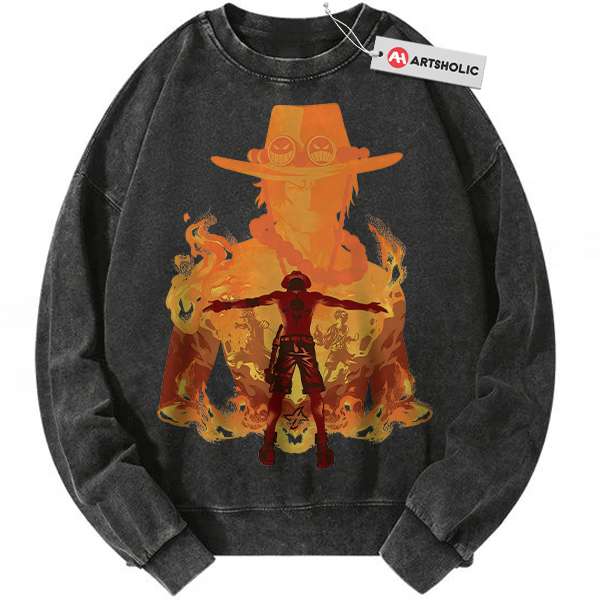 Portgas D Ace Sweatshirt, One Piece Sweatshirt, Anime Sweatshirt, Vintage Sweater