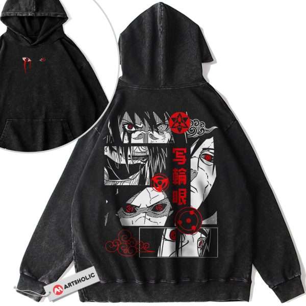 Uchiha Clan Hoodie, Naruto Hoodie, Anime Hoodie, Vintage Hoodie 2-Sided