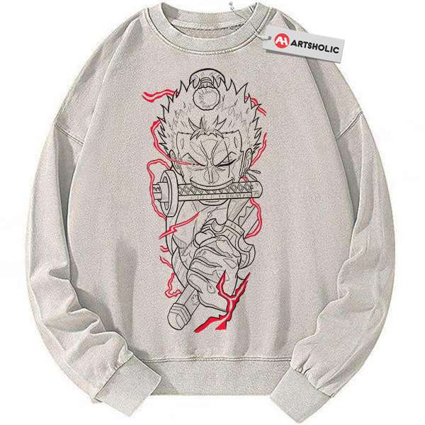 Roronoa Zoro Sweatshirt, One Piece Sweatshirt, Anime Sweatshirt, Vintage Sweater