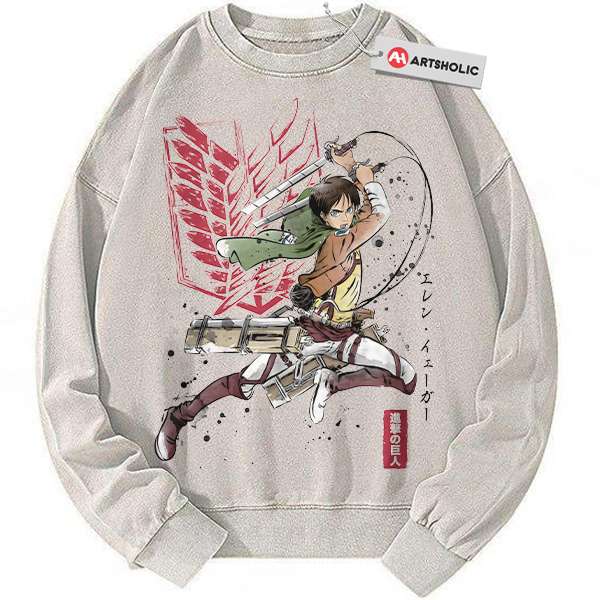 Eren Yeager Sweatshirt, Attack on Titan Sweatshirt, AOT Sweatshirt, Anime Sweatshirt, Vintage Sweater