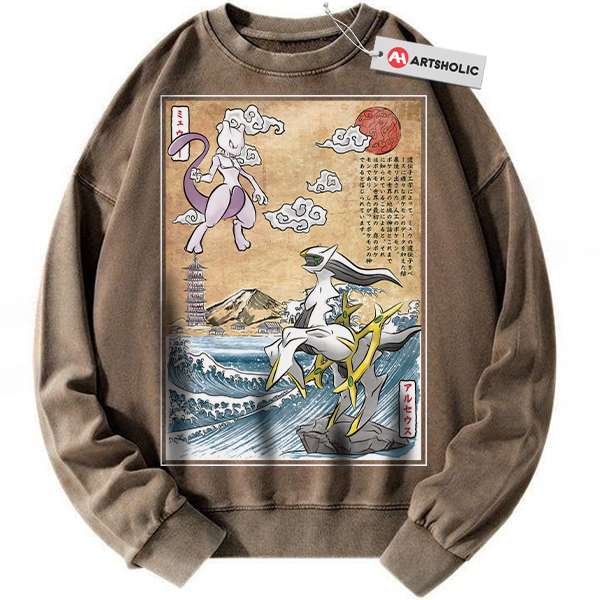 Arceus vs Mewtwo Sweatshirt, Pokemon Sweatshirt, Anime Sweatshirt, Vintage Sweater