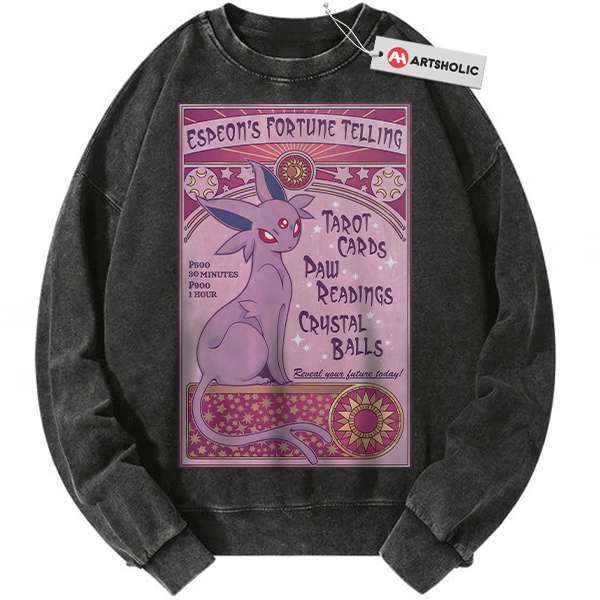 Espeon Sweatshirt, Pokemon Sweatshirt, Anime Sweatshirt, Vintage Sweater - Black, 3XL