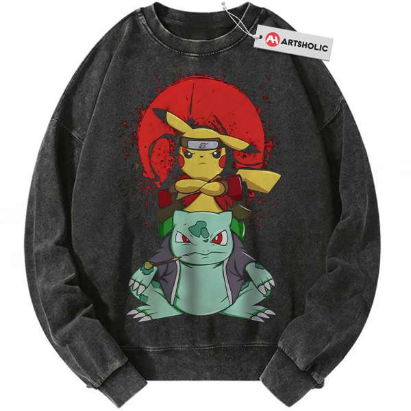 Pikachu Sweatshirt, Bulbasaur Sweatshirt, Pokemon Sweatshirt, Anime Sweatshirt, Vintage Sweater