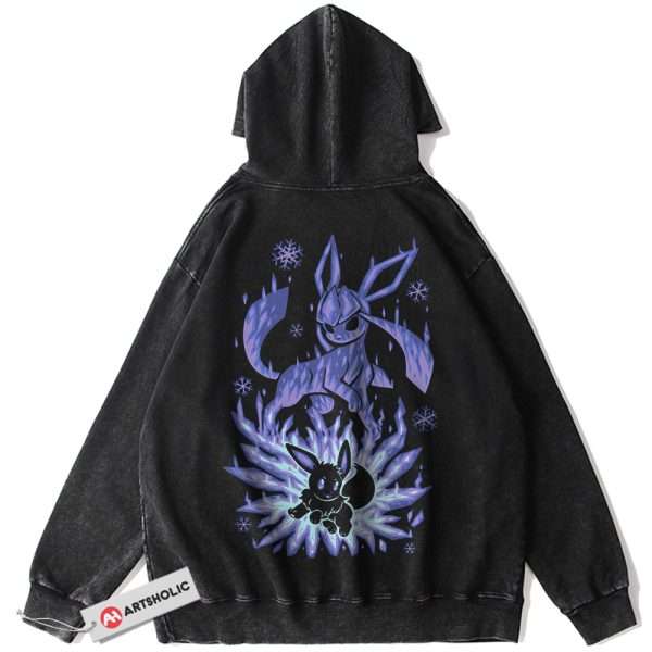 Glaceon Hoodie, Eevee Hoodie, Pokemon Hoodie, Anime Hoodie, Vintage Hoodie