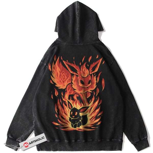 Flareon Hoodie, Eevee Hoodie, Pokemon Hoodie, Anime Hoodie, Vintage Hoodie