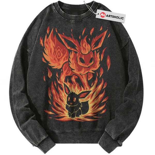Flareon Sweatshirt, Eevee Sweatshirt, Pokemon Sweatshirt, Anime Sweatshirt, Vintage Sweater