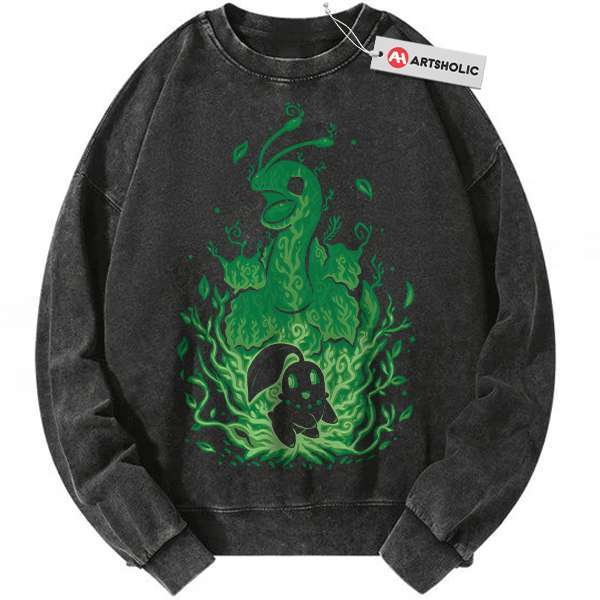 Chikorita Sweatshirt, Meganium Sweatshirt, Pokemon Sweatshirt, Anime Sweatshirt, Vintage Sweater