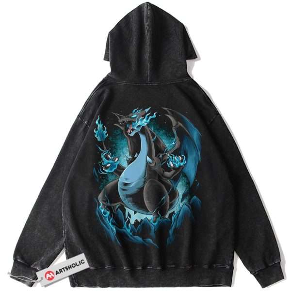 Mega Charizard X Hoodie, Pokemon Hoodie, Anime Hoodie, Vintage Hoodie
