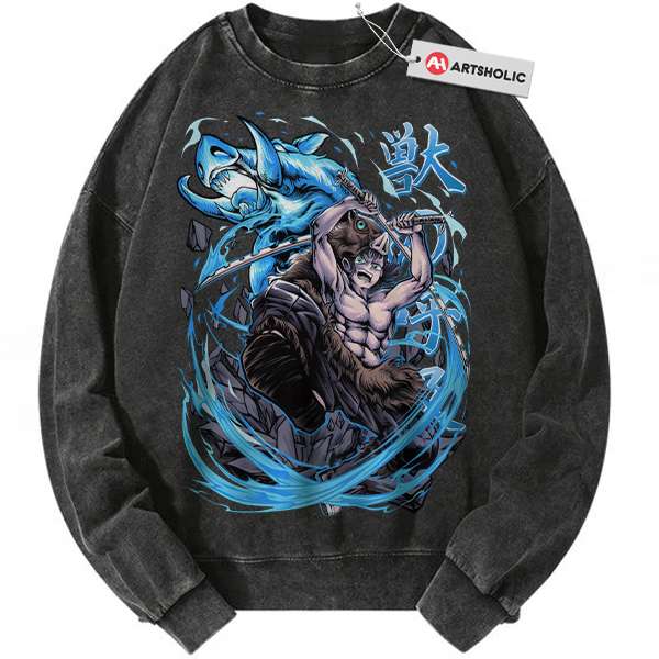 Inosuke Hashibira Sweatshirt, Demon Slayer Sweatshirt, Anime Sweatshirt, Vintage Sweatshirt