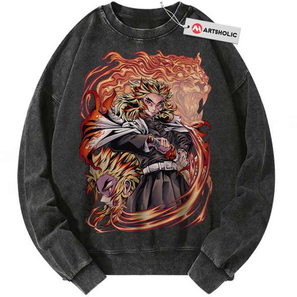 Kyojuro Rengoku Sweatshirt, Demon Slayer Sweatshirt, Anime Sweatshirt, Vintage Sweatshirt