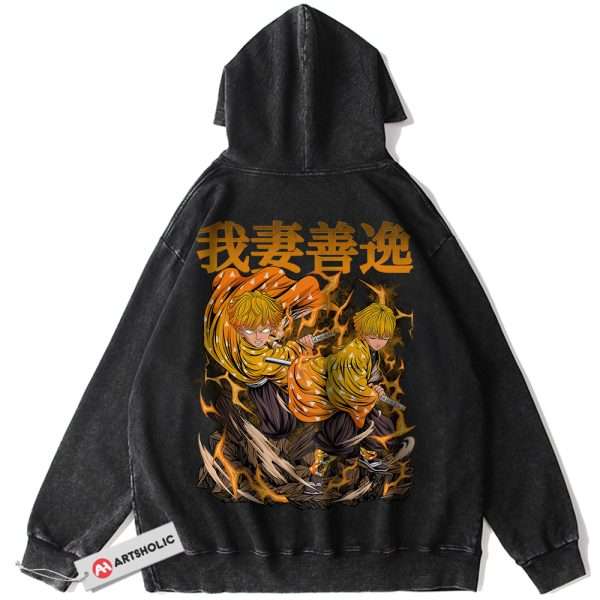 Zenitsu Agatsuma Hoodie, Demon Slayer Hoodie, Anime Hoodie, Vintage Hoodie