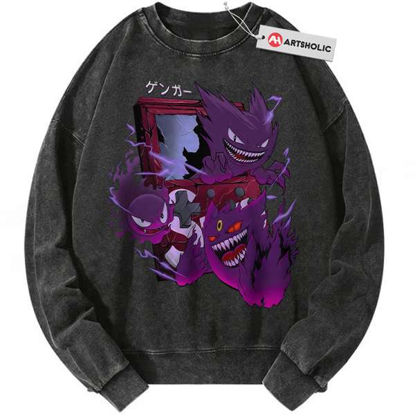 Gengar Sweatshirt, Gatsly Sweatshirt, Haunter Sweatshirt, Pokemon Sweatshirt, Anime Sweatshirt, Vintage Sweater