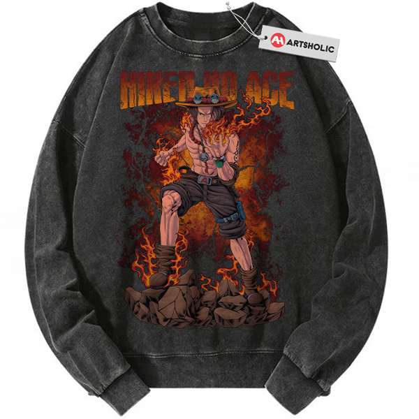 Portgas D Ace Sweatshirt, One Piece Sweatshirt, Anime Sweatshirt, Vintage Sweater