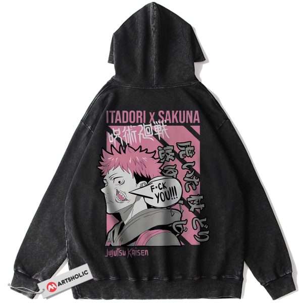 Sukuna x Itadori Hoodie, Jujutsu Kaisen Hoodie, Anime Hoodie, Vintage Hoodie