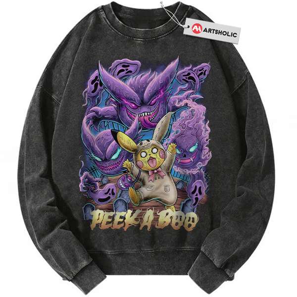 Pikachu Sweatshirt, Gengar Sweatshirt, Pokemon Sweatshirt, Anime Sweatshirt, Vintage Sweater