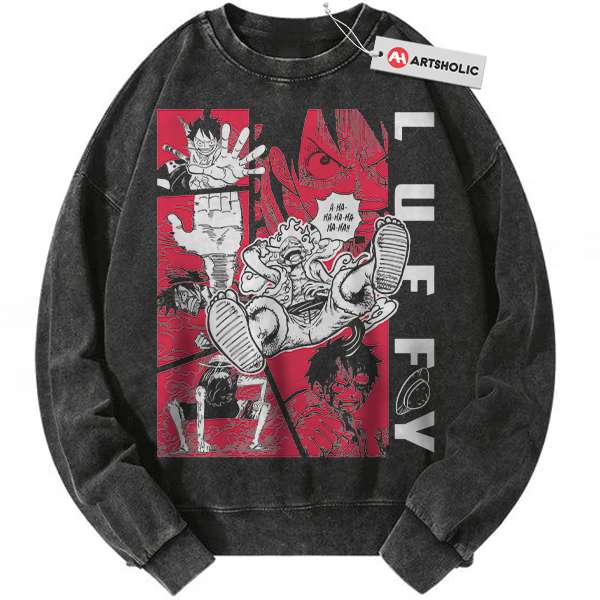 Monkey D Luffy Sweatshirt, One Piece Sweatshirt, Anime Sweatshirt, Vintage Sweater