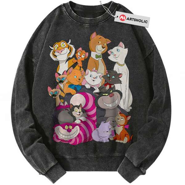 Disney Cat Sweatshirt, Animated Sweatshirt, Vintage Sweater