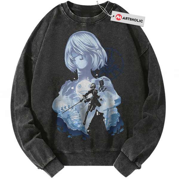 2B Sweatshirt, NieR:Automata Sweatshirt, Game Sweatshirt, Vintage Sweater