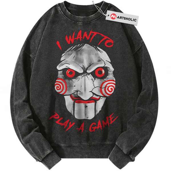 Jigsaw Sweatshirt, Saw Sweatshirt, Halloween Sweatshirt, Horror Sweatshirt, Vintage Sweater