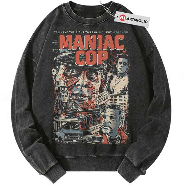 Maniac Cop Sweatshirt, Halloween Sweatshirt, Horror Movie Sweatshirt, Vintage Sweater