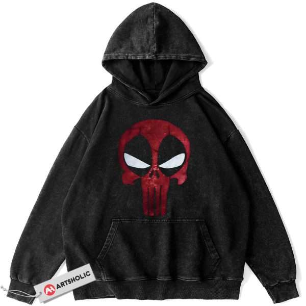 Deadpool x Punisher Hoodie, Marvel Comics Hoodie, Vintage Hoodie