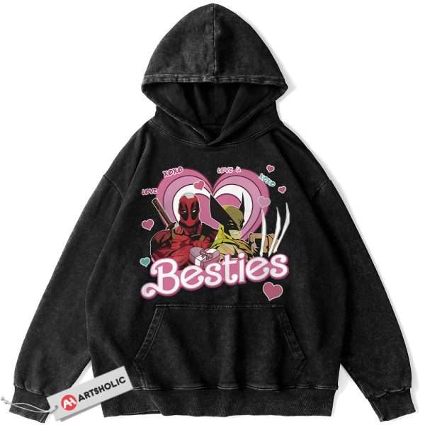 Deadpool vs Wolverine Hoodie, Marvel Comics Hoodie, Vintage Hoodie