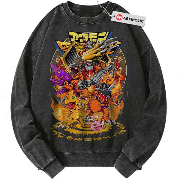 Agumon Sweatshirt, Greymon Sweatshirt, Digimon Sweatshirt, Anime Sweatshirt, Vintage Sweater