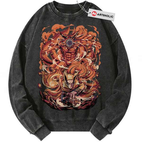 Kurama Sweatshirt, Naruto Uzumaki Sweatshirt, Anime Sweatshirt, Vintage Sweater
