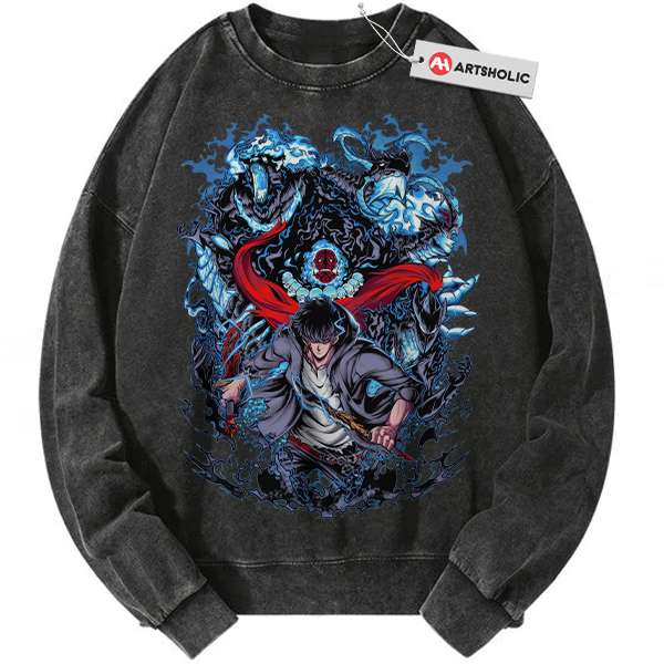 Sung Jinwoo Sweatshirt, Solo Leveling Sweatshirt, Anime Sweatshirt, Vintage Sweater