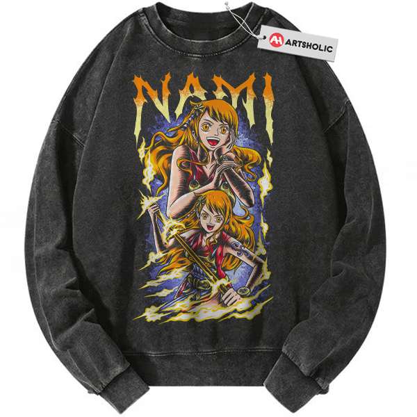 Nami Sweatshirt, One Piece Sweatshirt, Anime Sweatshirt, Vintage Sweater