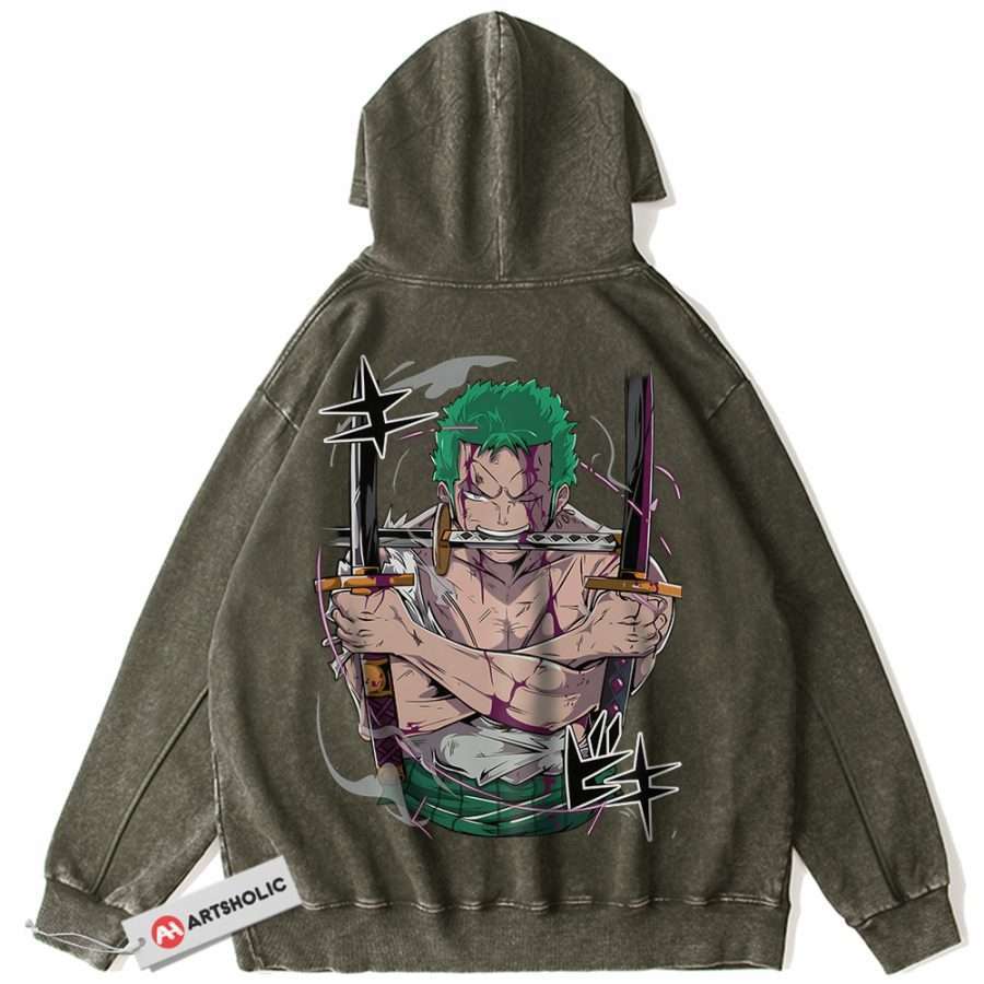 Roronoa Zoro Hoodie, One Piece Hoodie, Anime Hoodie, Vintage