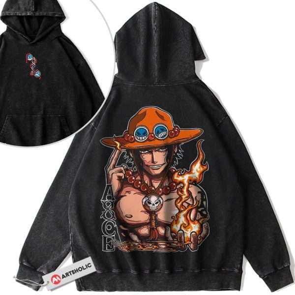 Portgas D Ace Hoodie, One Piece Hoodie, Anime Hoodie, Vintage Hoodie 2-Sided