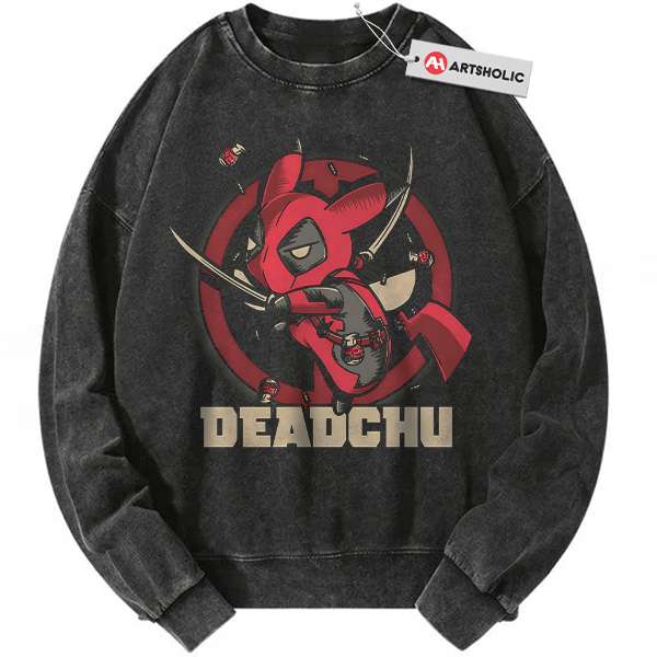 Deadpool x Pikachu Sweatshirt, Pokemon Sweatshirt, Anime Sweatshirt, Vintage Sweatshirt