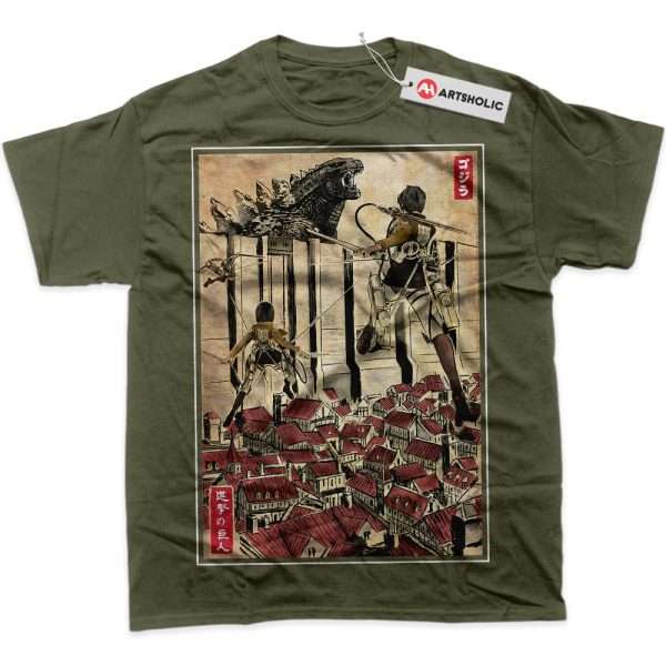 Attack on Titan Shirt, AOT Shirt, Graphic Tee - Army Green, M