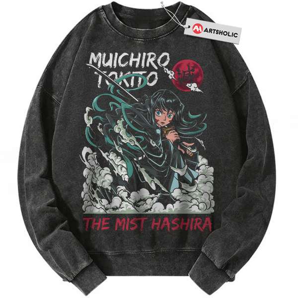 Muichiro Tokito Sweatshirt, Demon Slayer Sweatshirt, Anime Sweatshirt, Vintage Sweater