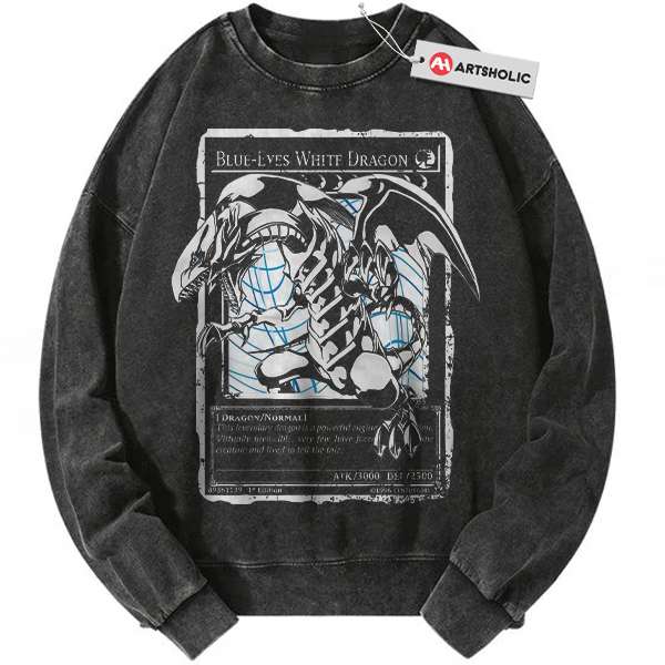 Blue Eyes White Dragon Sweatshirt, Anime Sweatshirt, Vintage Sweater