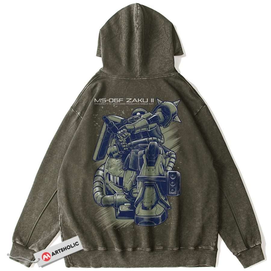 MS-06 Zaku II Hoodie, The Gundam Hoodie, Anime Hoodie, Vintage