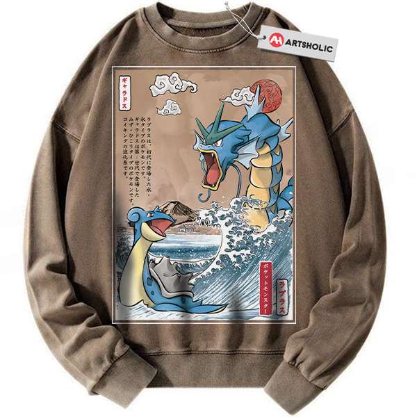 Lapras vs Gyarados sweatshirt, Pokemon sweatshirt, Anime sweatshirt, Vintage Sweater