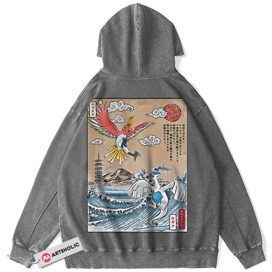 Lugia vs Ho-oh Hoodie, Pokemon Hoodie, Anime Hoodie, Vintage