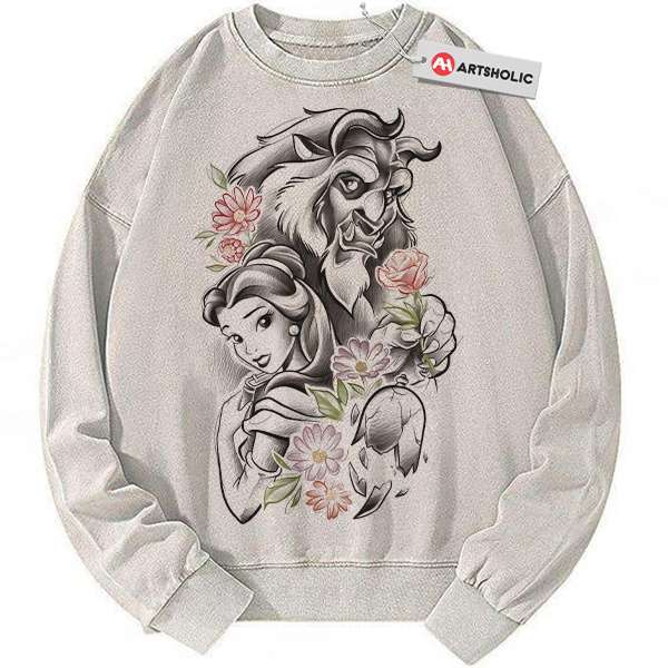 Beauty and the Beast Sweatshirt, Animated Sweatshirt, Vintage Sweater